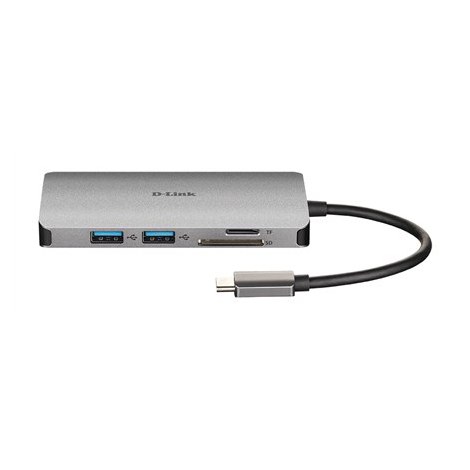 D-Link | 8-in-1 USB-C Hub with HDMI/Ethernet/Card Reader/Power Delivery | DUB-M810 | USB hub | Warranty month(s) | USB Type-C - 2